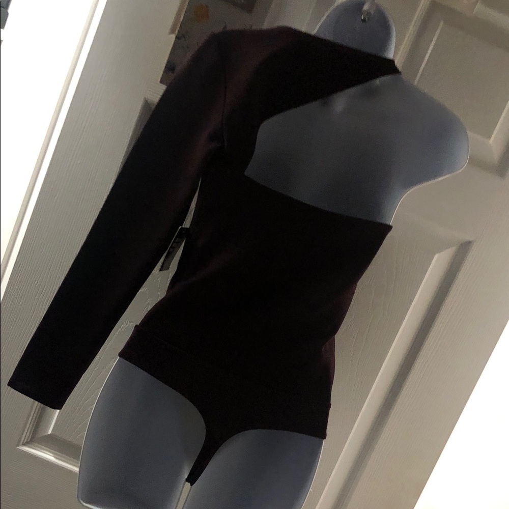 Express Asymmetrical Black Bodysuit - Picture 8 of 8